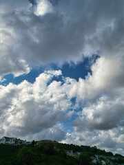 High Angle Drone Camera Footage of Swansea City Centre Near Coastal Beach During Sunny Day of July 14th, 2025. Swansea is Most Beautiful, Modern City and county on the south coast of Wales, UK
