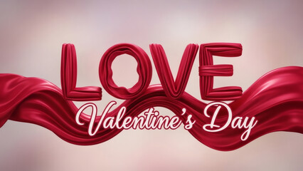 Beautiful valentine's day greeting with red theme