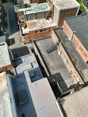 High Angle Drone Camera Footage of Swansea City Centre Near Coastal Beach During Sunny Day of July 14th, 2025. Swansea is Most Beautiful, Modern City and county on the south coast of Wales, UK