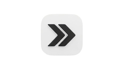 Double right arrow icon on a rounded square background on transparent background