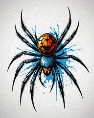 Spider . Oil painting for printing on wall decorations, covers, wallpapers