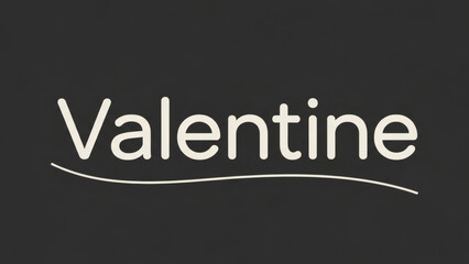 Valentine text on dark background