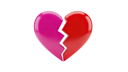 Broken Heart Symbol on transparent background