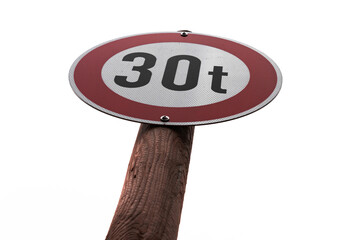 30 Tonnen Verkehrszeichen