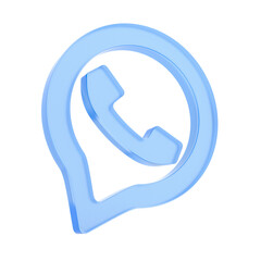 Telephone handset receiver into ring on white background. Isolated 3D illustration