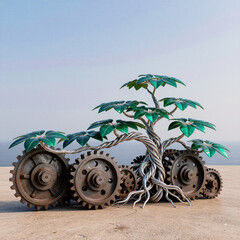 Synergy Nature's Roots and Industry's Gears