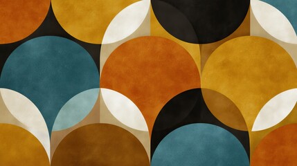 Vibrant Abstract Pattern with Geometric Circles in Earthy Tones and Rich Textures for Modern Design Applications