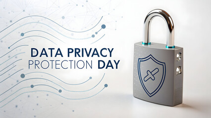 Data privacy protection concept with locked padlock
