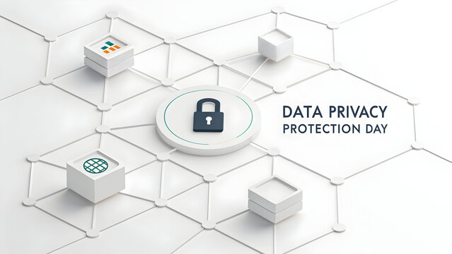 Data privacy protection concept with lock and network - Powered by Adobe