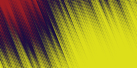 Yellow halftone on blue background. Vector dotted sparkles or halftone shine pattern texture Pop Art Style Background. Vector sport