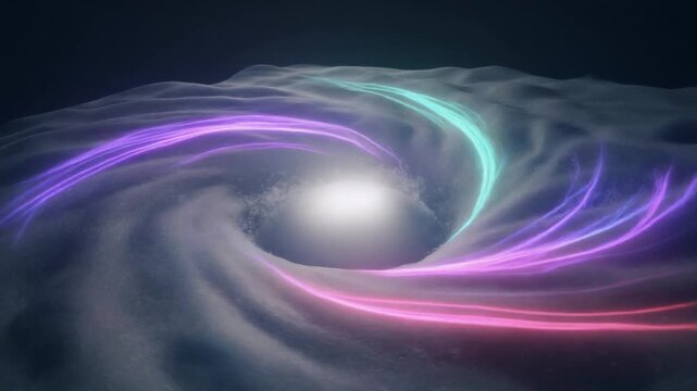 Colorful Light Vortex on Digital Snowy Surface