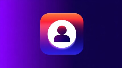 Abstract user profile icon featuring a silhouette on a white circle, set against a vibrant gradient background.