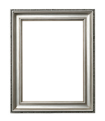 Silver Ornate Picture Frame on White