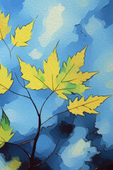 Oil painting . Artistic brush strokes. Botanical illustration for printing on wall decorations.