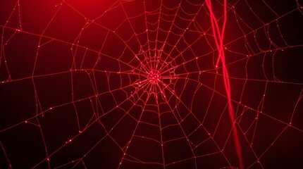 abstract red background spider web