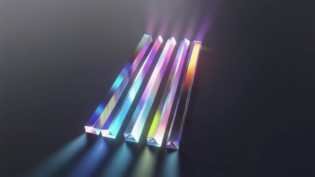 Colorful prism light movement on dark background