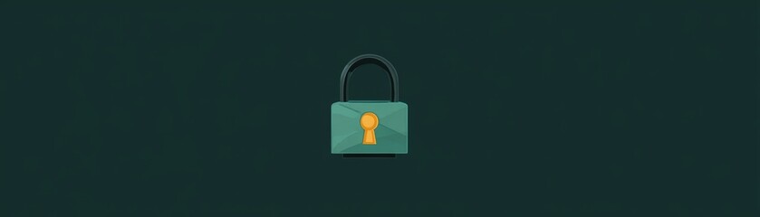 A digital illustration of a closed padlock with a golden keyhole on a dark green background, symbolizing security and privacy.