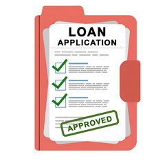 Loan Approved: Credit Application Form Document with Green Checkmarks