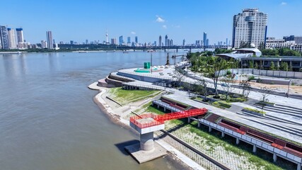 Wuhan Yangtze River Waterfront with Modern Architecture and City Skyline © HoangNgoc