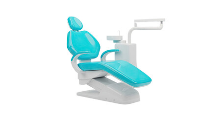 3D Modern Dental Chair with Turquoise Upholstery on transparent background