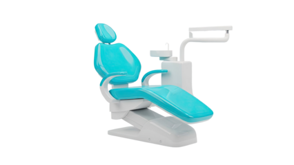 3D Modern Dental Chair with Turquoise Upholstery on transparent background