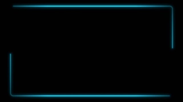 Neon Blue Cyan Gradient Streamer Facecam Border Overlay with Seamless Glowing Light Animation (4K)