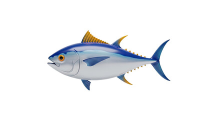 3D Tuna fish illustration on transparent background