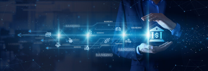 Retail Banking Manager hands holding card Banking services operations customer experience lending...