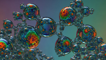 Molecular Bubbles with Colorful Inner Patterns