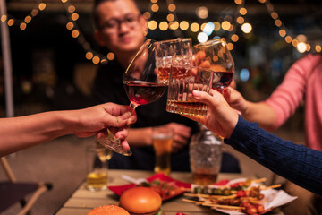 Celebrate whisky at an intimate party at a camping restaurant  group celebration.