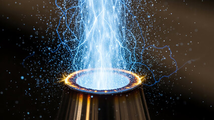 Base Image Showing Blue Energy Beam From a Magical Ring