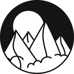 Monoline Badge Design Collection Element