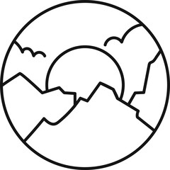 Monoline Badge Design Collection Element