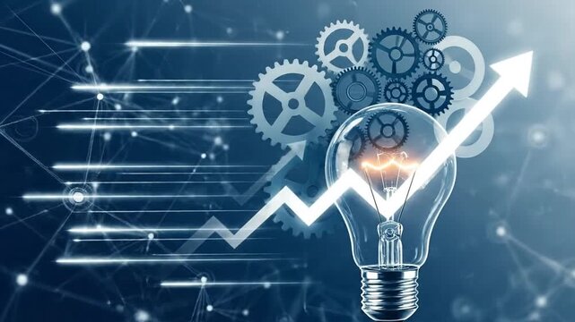 Illuminating Idea and Innovation with Gears and Growth Chart.