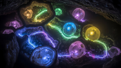 Neon Gas Crystal Tunnel