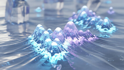 Abstract Colorful Mountain Waves