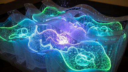 Aurora Glow Waves in Translucent Sheets