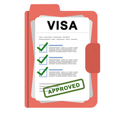 Visa Application Document or Travel application Approval Immigration Illustration 