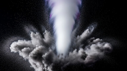 Rocket Launch Plume Night Sky Scene