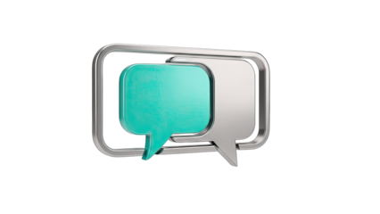 3D Speech Bubbles Icon on transparent background