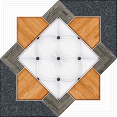 decorative ceramic with wooden frame decoration