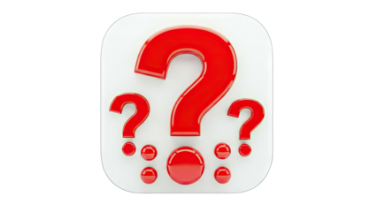 Red Question Marks on White Background - Concept