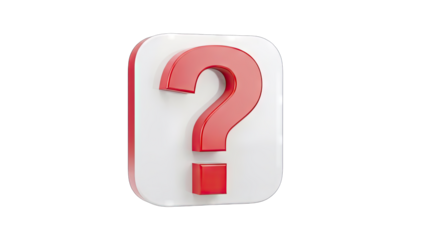 Red Question Mark on White Square - Concept