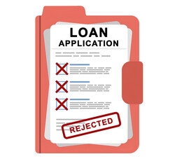 Rejected Loan Application Form: Credit and Financial Denial Concept