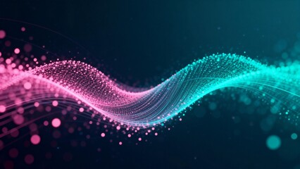 Colorful wave of glowing particles