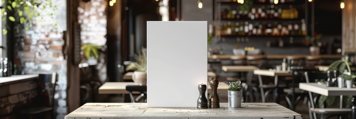 Festive christmas and new year restaurant mockup for event planning and menu design. Horizontal banner. Copy space. Template for restaurant, bar, cafe