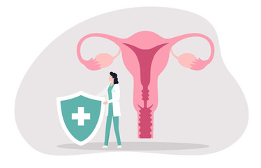 The protection and care of the female reproductive system, symbolizing gynecological health and medical support.