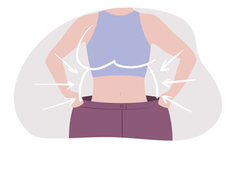 Body Size Reduction Progress Shown by Loose Clothing
