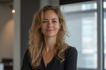 Office meeting room interior with a blank projection screen and panoramic window, offering a clean space for professional presentations, Generative AI
