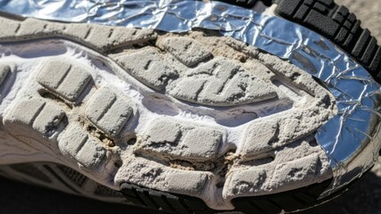 Worn Out Athletic Shoe Sole Footwear Running Exercise. Concept featuring shoe, sole, athletic, worn, footwear.